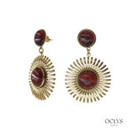 Orecchini pendenti in acciaio inossidabile dorato resina