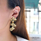 Orecchini pendenti fiori acciaio inossidabile Ina