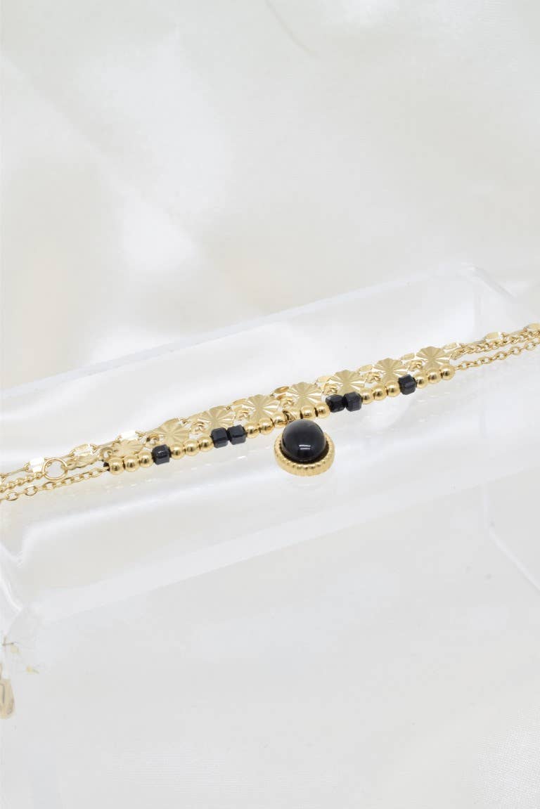 Bracciale a tre file in acciaio inossidabile - BR210216OR