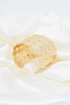 Bracciale rigido in acciaio inossidabile effetto martellato - BR110259OR