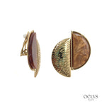 Orecchini a clip semicerchio resina acciaio inossidabile