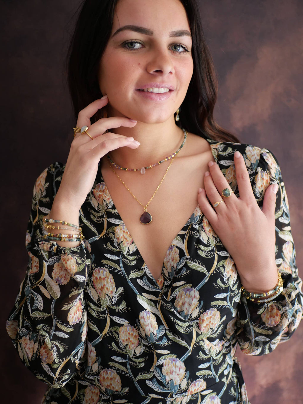 Collana Justine in acciaio inox con ametista