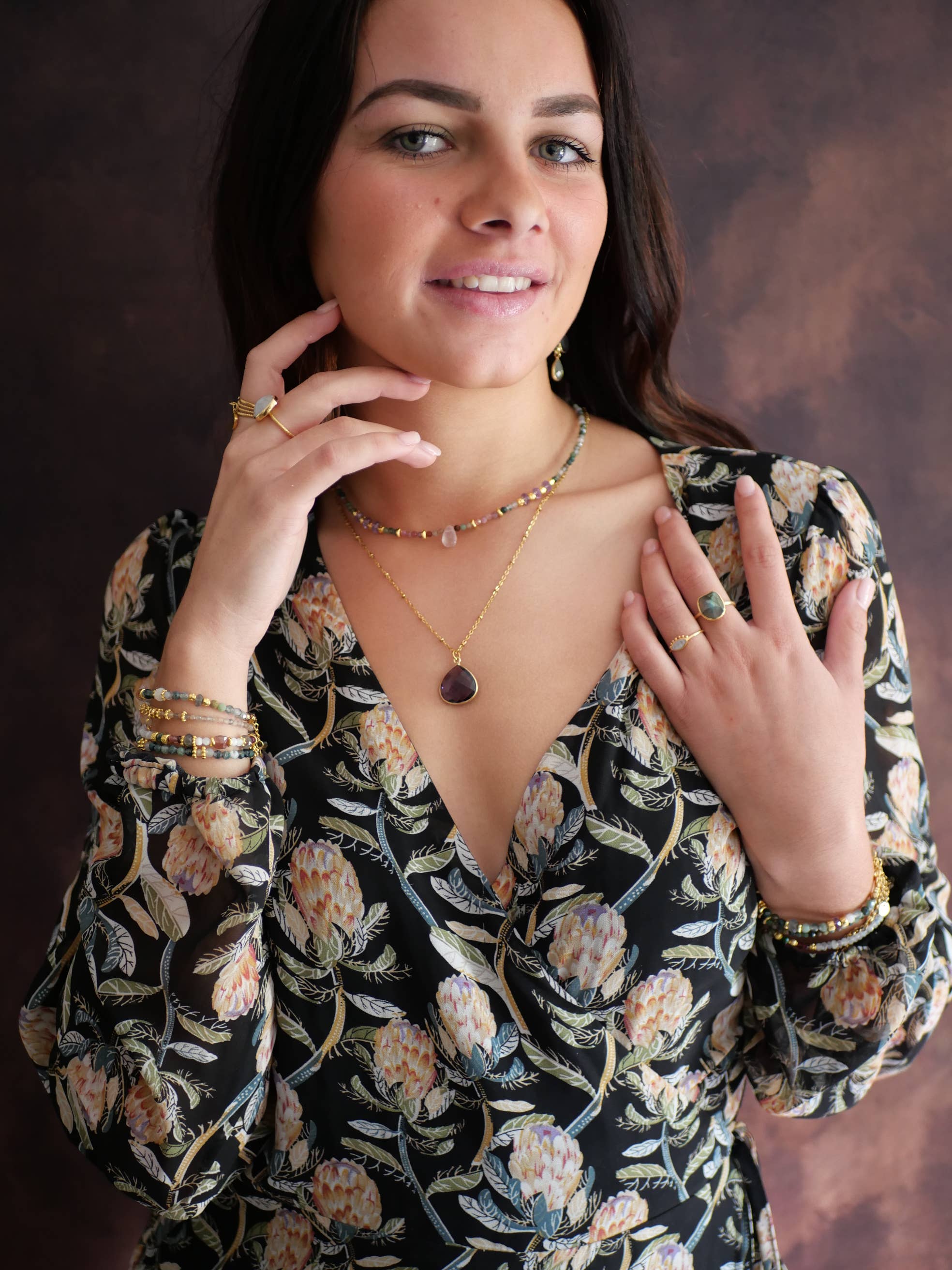 Collana Justine in acciaio inox con ametista