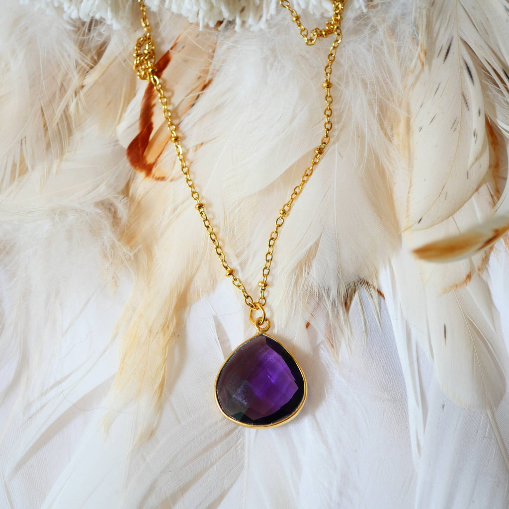 Collana Justine in acciaio inox con ametista