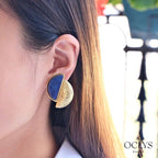 Orecchini a clip semicerchio resina acciaio inossidabile