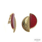 Orecchini a clip semicerchio resina acciaio inossidabile