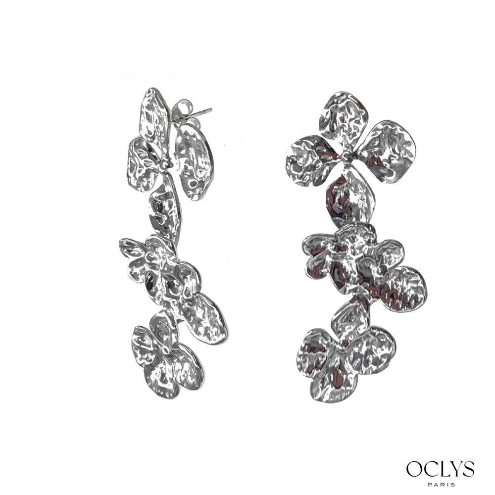 Orecchini pendenti fiori acciaio inossidabile Ina