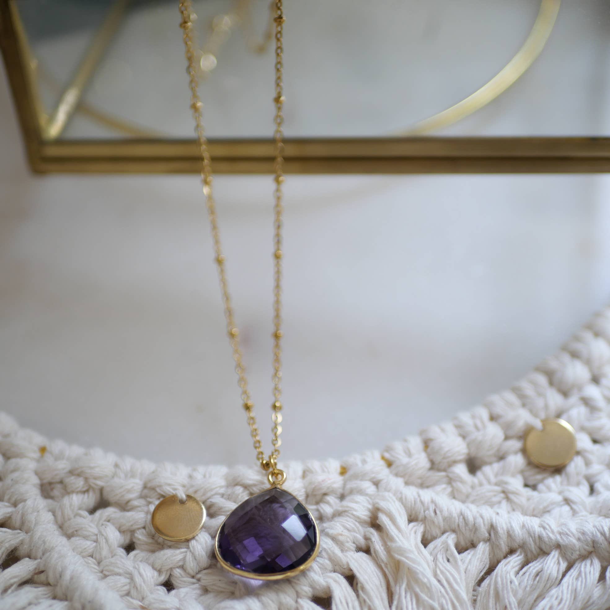 Collana Justine in acciaio inox con ametista