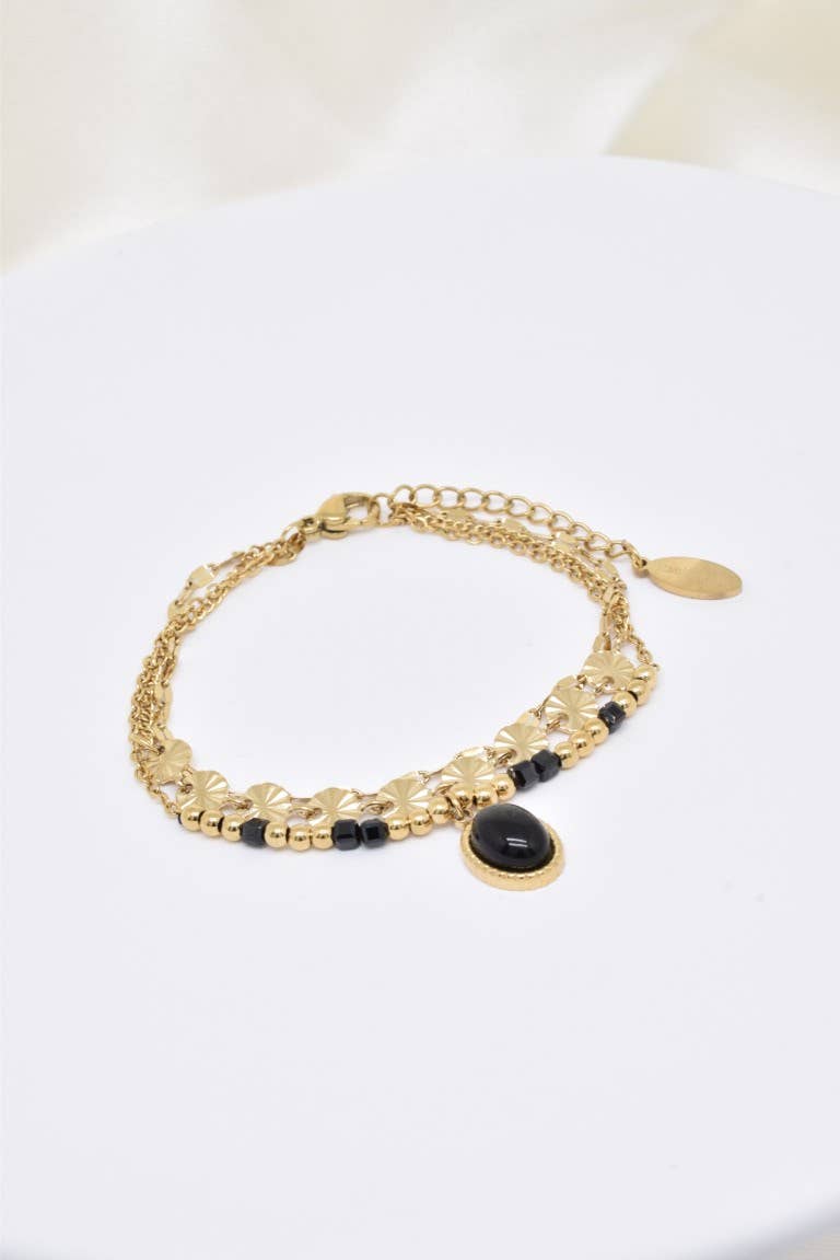 Bracciale a tre file in acciaio inossidabile - BR210216OR