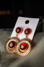 Orecchini pendenti in acciaio inossidabile dorato resina