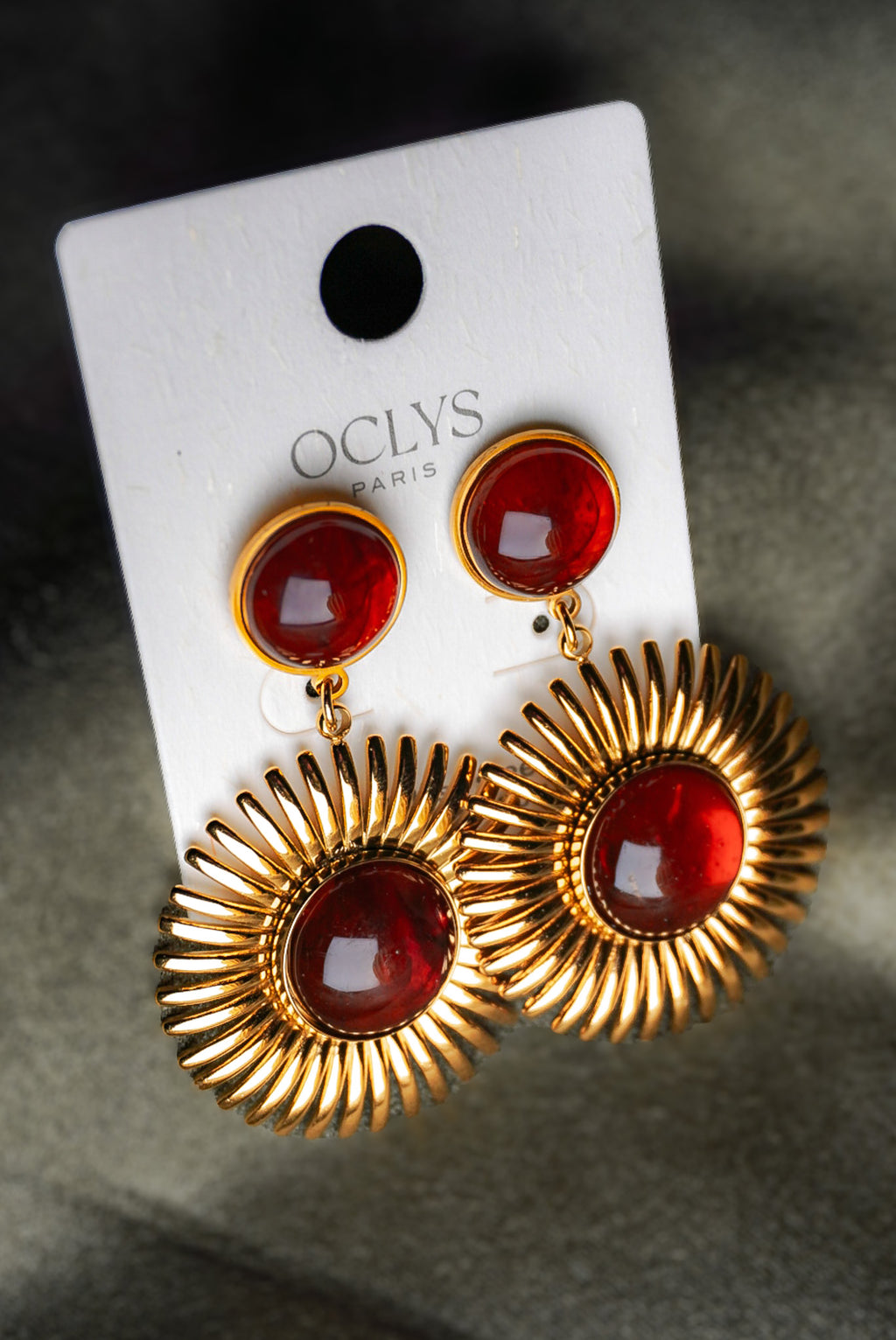 Orecchini pendenti in acciaio inossidabile dorato resina