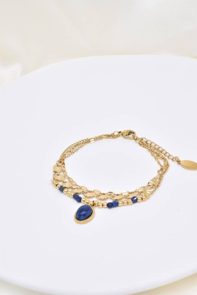 Bracciale a tre file in acciaio inossidabile - BR210216OR