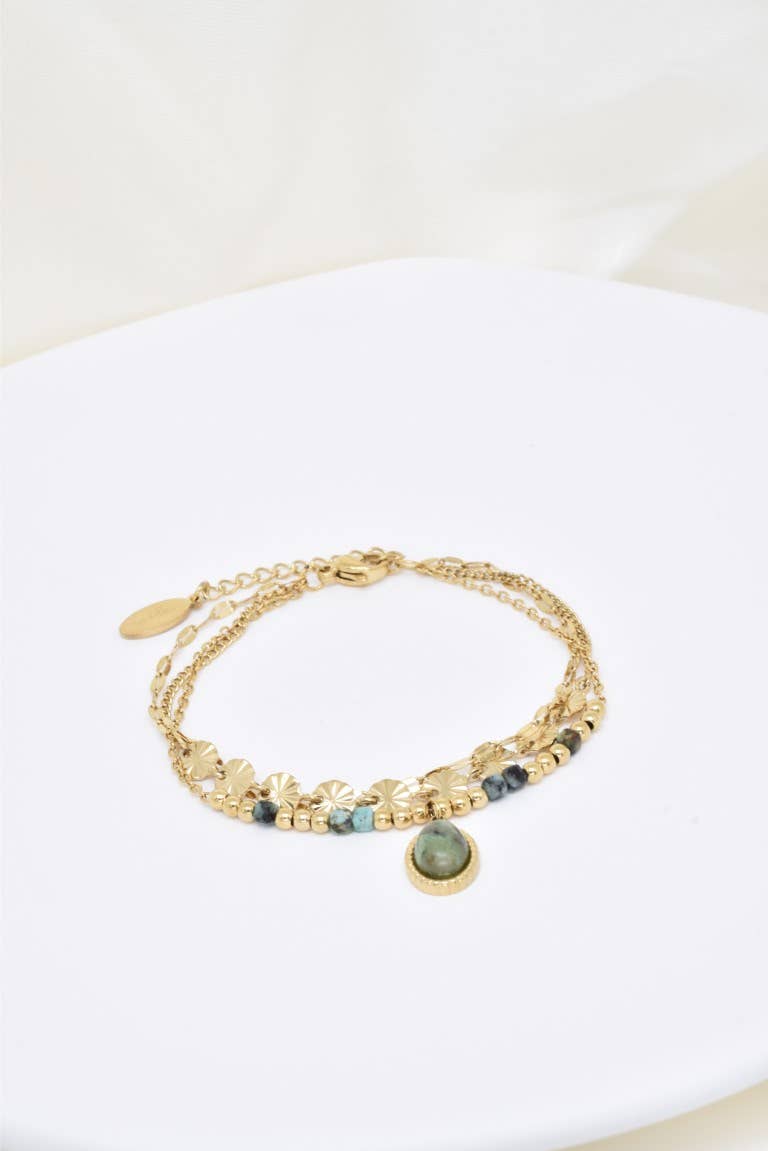 Bracciale a tre file in acciaio inossidabile - BR210216OR