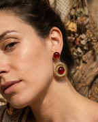 Orecchini pendenti in acciaio inossidabile dorato resina