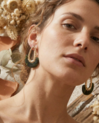 Orecchini in resina acciaio inox dorato Luna