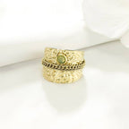 Anello in avventurina in acciaio inossidabile - BG310196OR-VR