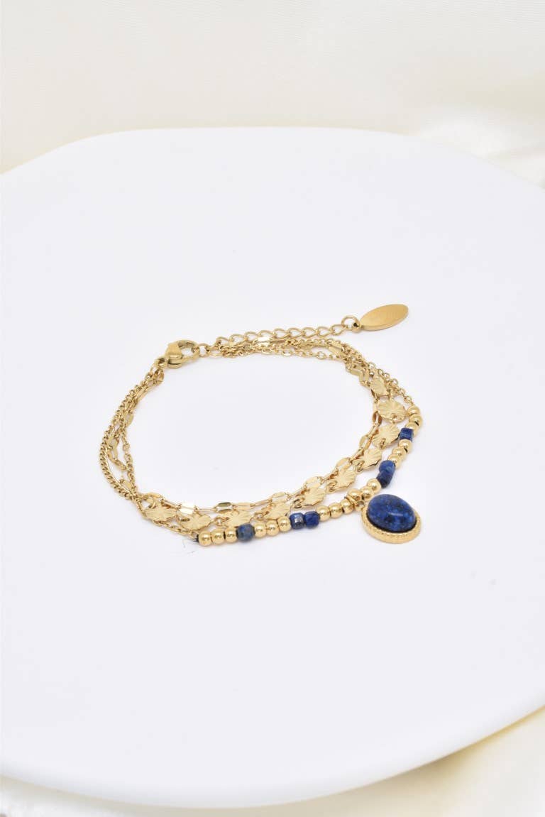 Bracciale a tre file in acciaio inossidabile - BR210216OR