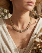 Collana maglia serpente strass acciaio inossidabile dorato Anna