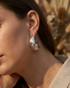 Orecchini cerchi larghi striati