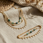 Collana a tre file in acciaio inossidabile