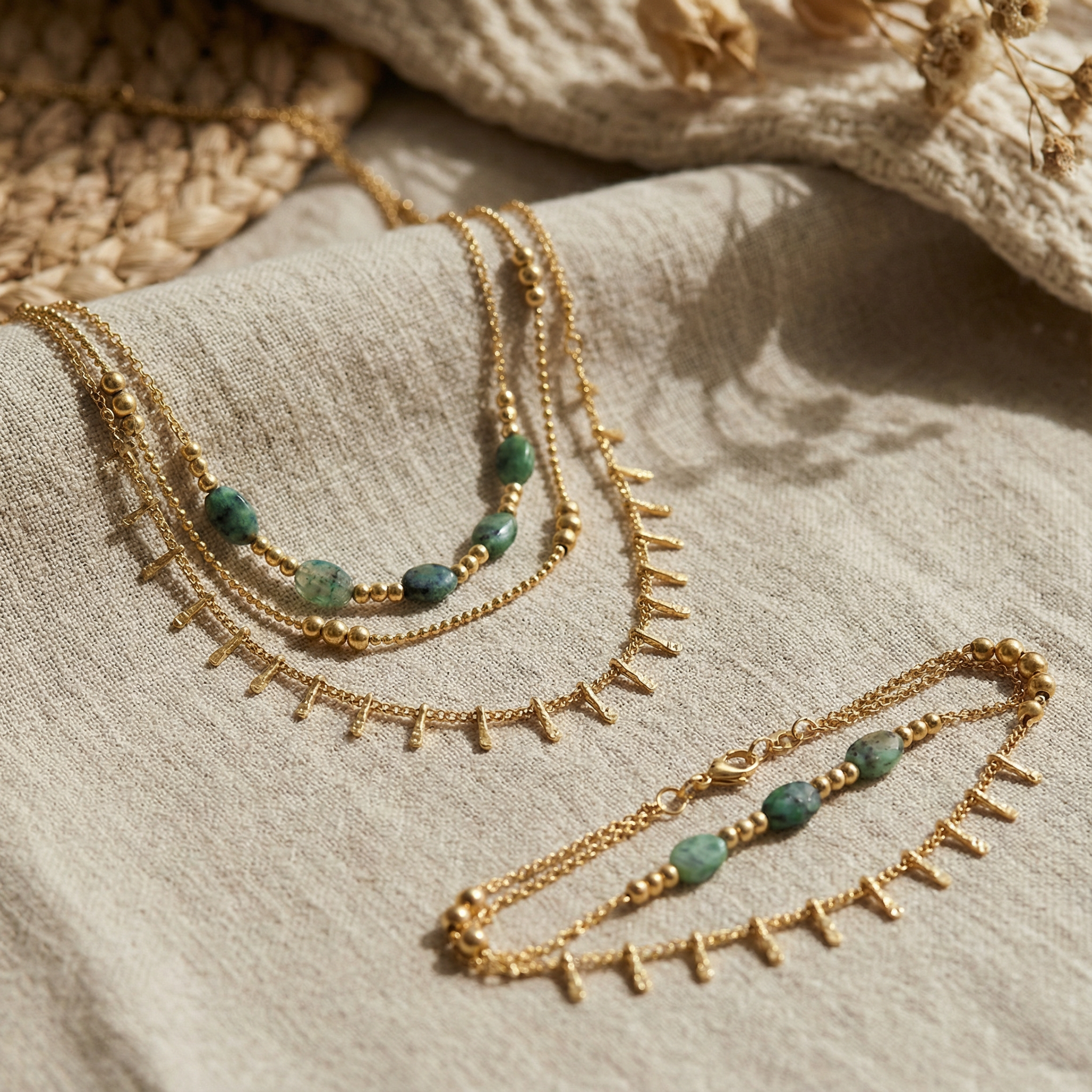 Collana a tre file in acciaio inossidabile - BJ210221OR-VR