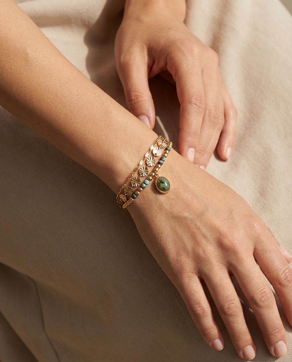 Bracciale a tre file in acciaio inossidabile