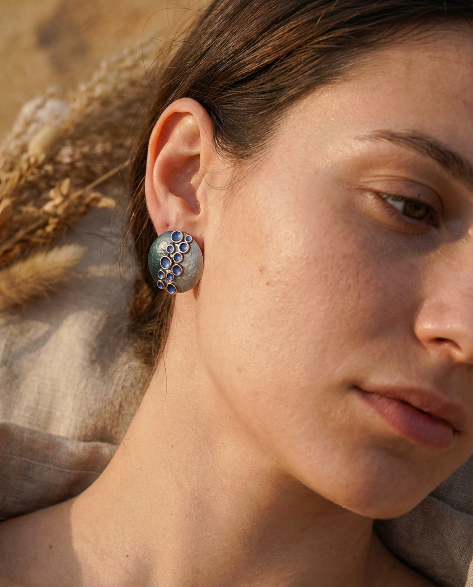 Orecchini tondi grappolo