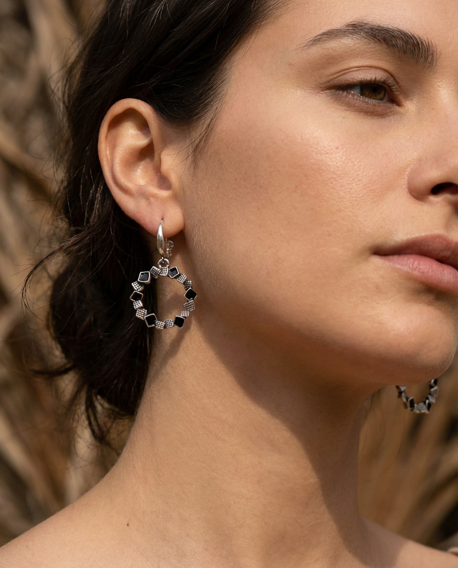 Orecchini cerchio con resina