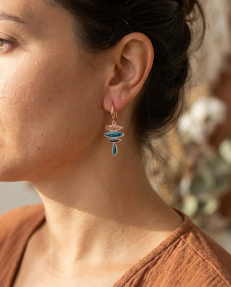 Orecchini ovali trasparenti