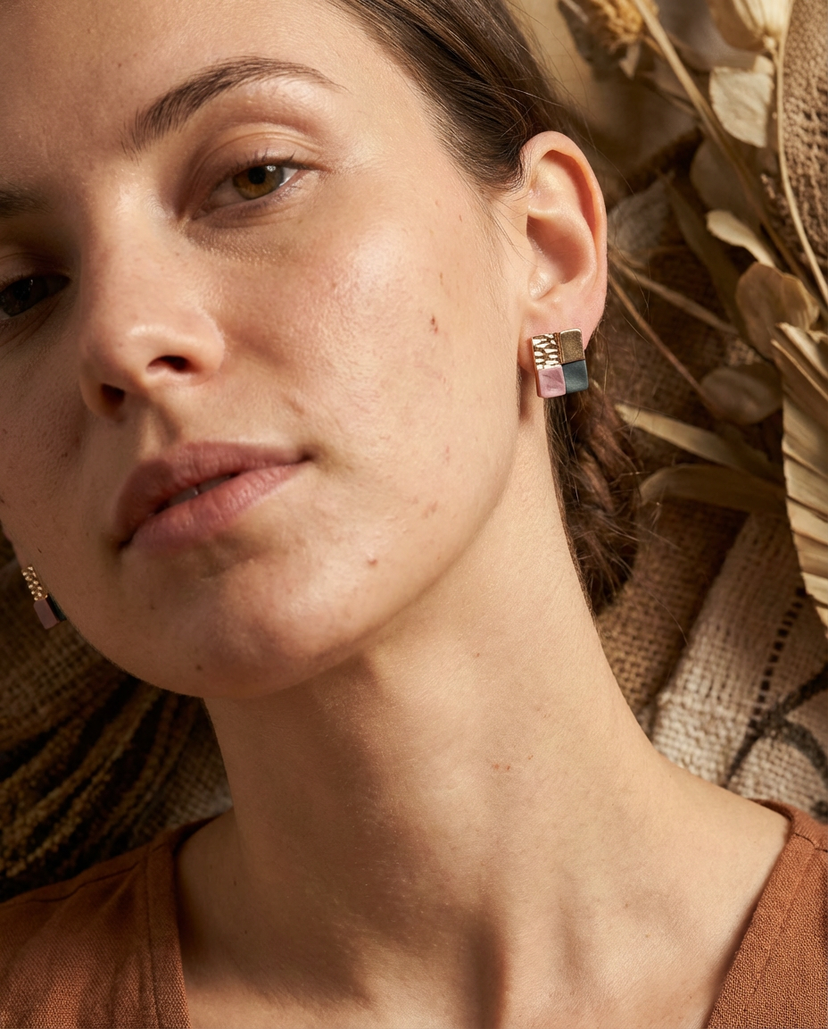 Orecchini mosaico quadretti