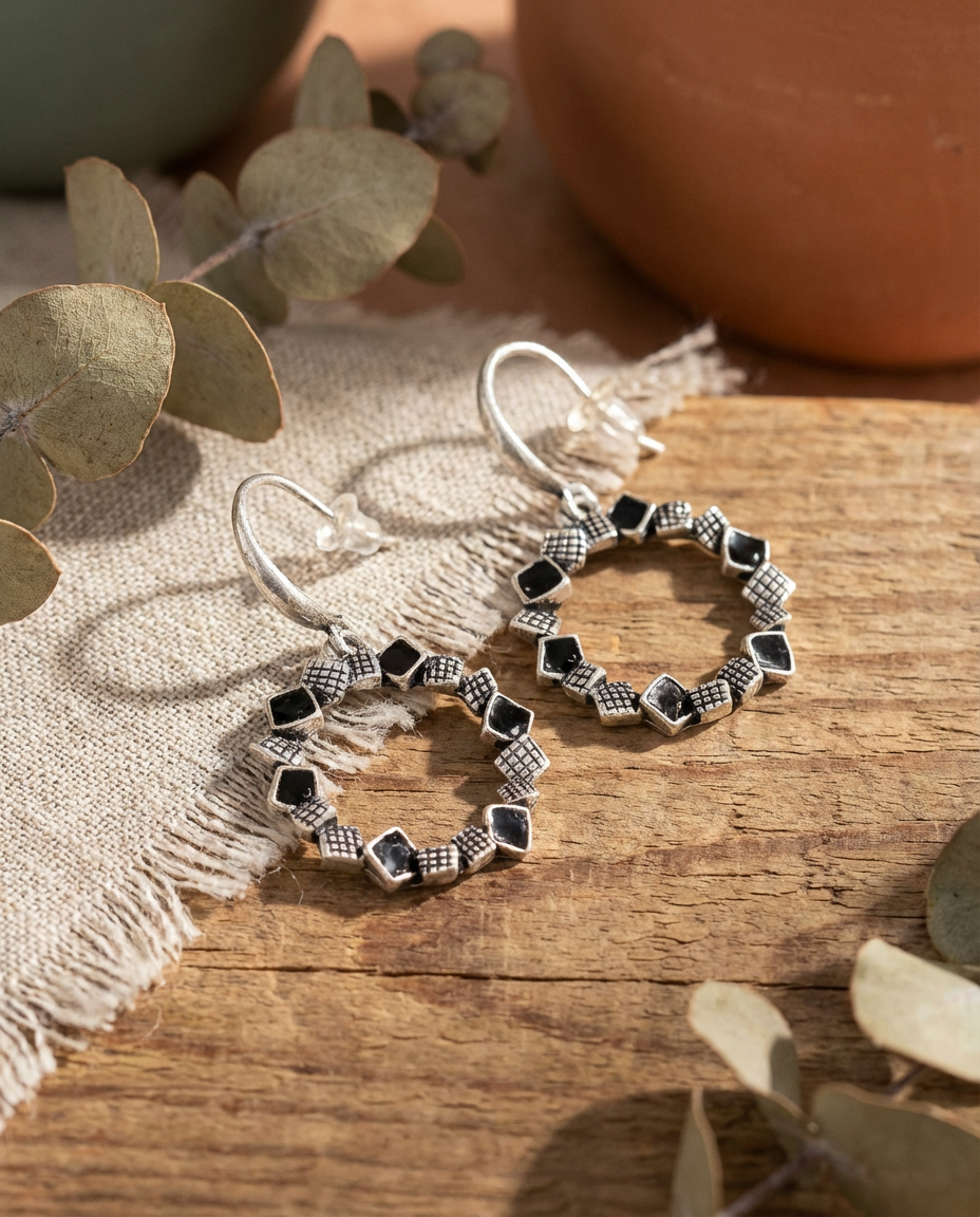 Orecchini cerchio con resina