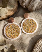 Orecchini tondo grande mandala in carta