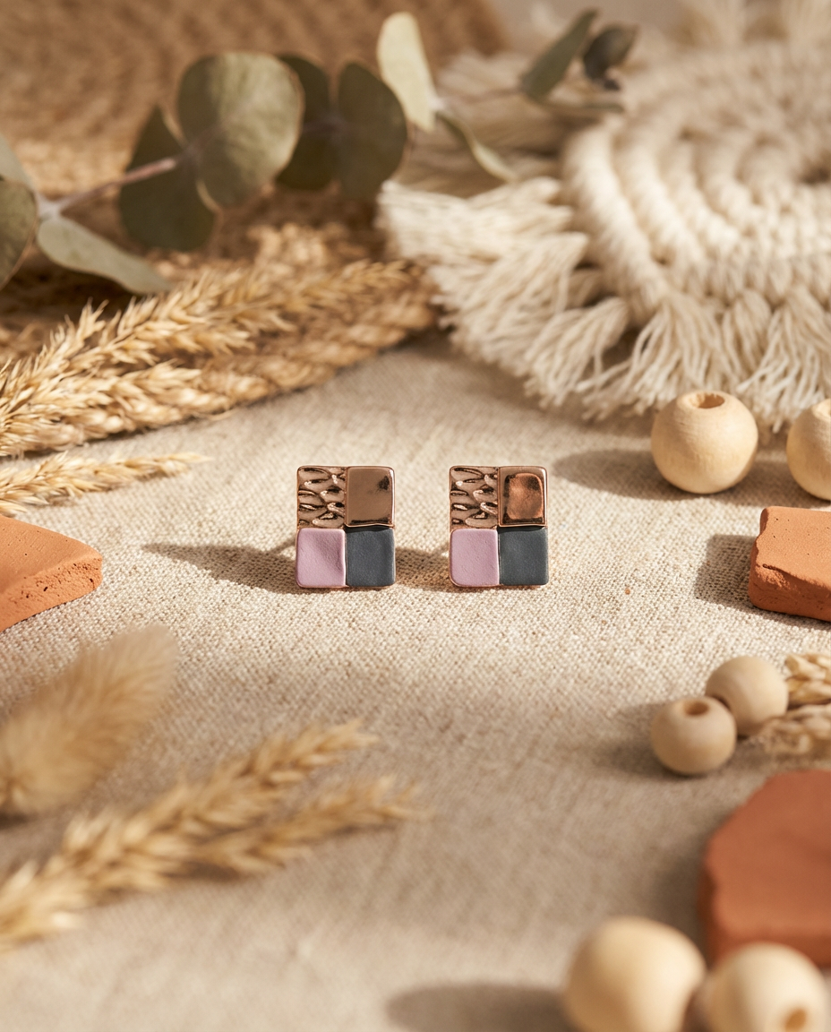 Orecchini mosaico quadretti